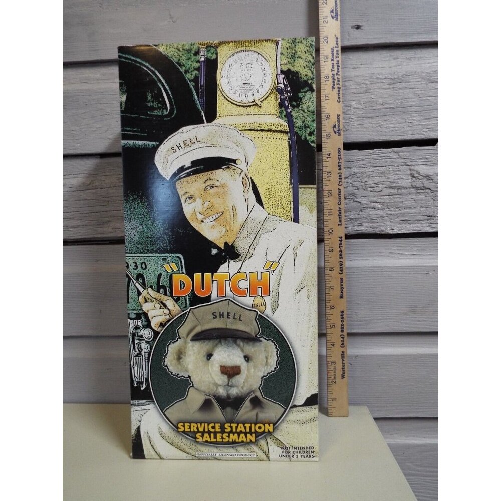 Vintage Shell Service Station Dutch Salesman Teddy Bear 1st Edition 1999 NEW